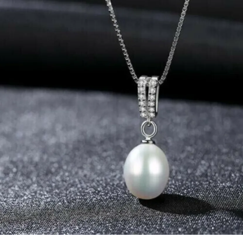 Natural South Sea AAA 10x13mm Genuine White Perfect Pearl Necklace Pendant  jewelry  pearl necklace  vintage