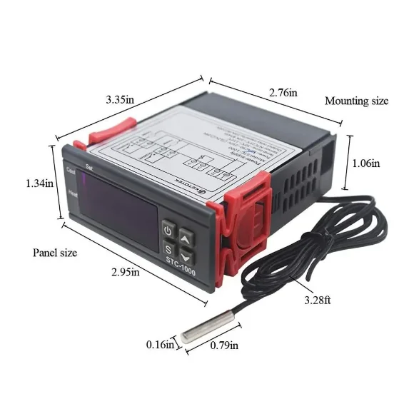 STC-1000 For Incubator Aquarium LED Digital Thermostat Temperature Controller Regulator Relay Heating Cooling 12V 24V 110V-220V