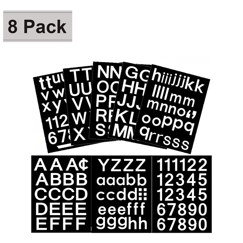 16 Sheets Self-Adhesive Vinyl Letters Numbers Kit, Mailbox Numbers Sticker For Mailbox,Signs,Window,Cars,Address Number