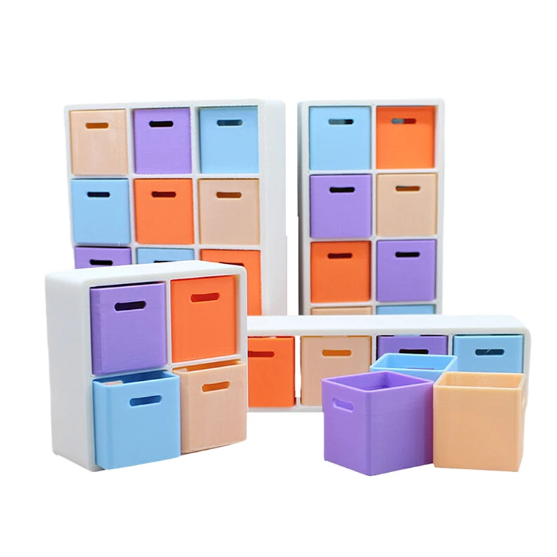 

1Set Dollhouse Mini Plastic Accessories Toy Storage Box With Cover Miniature Storage Container Doll Scene Decor