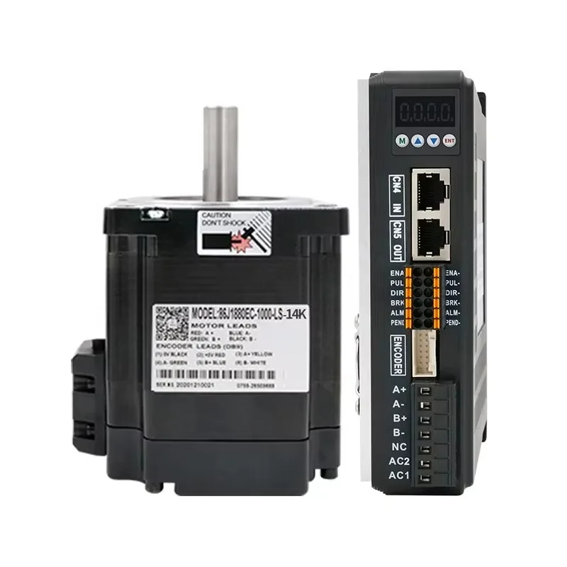 High quality 86J1880EC-1000-LS-14(K)+2HCS868H Nema34 6A Closed Loop Servo Stepper Motor Drive Kit with Encoder