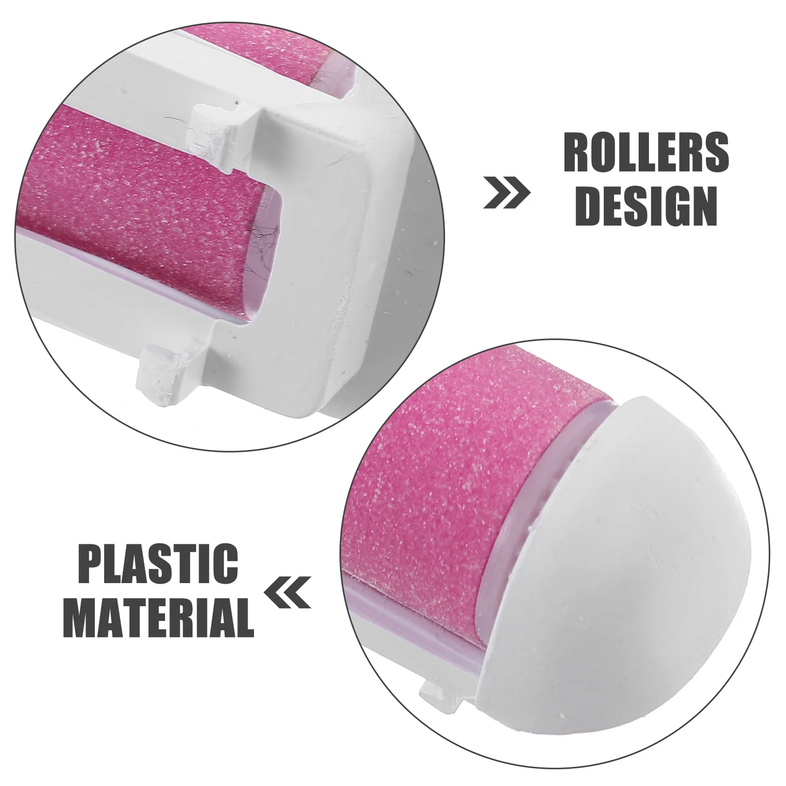 

6pcs Replacement Roller Heads For Foot Grinder Water Resistant Plastic Material Easy Clean Callus Removal Tool Foot Care Device