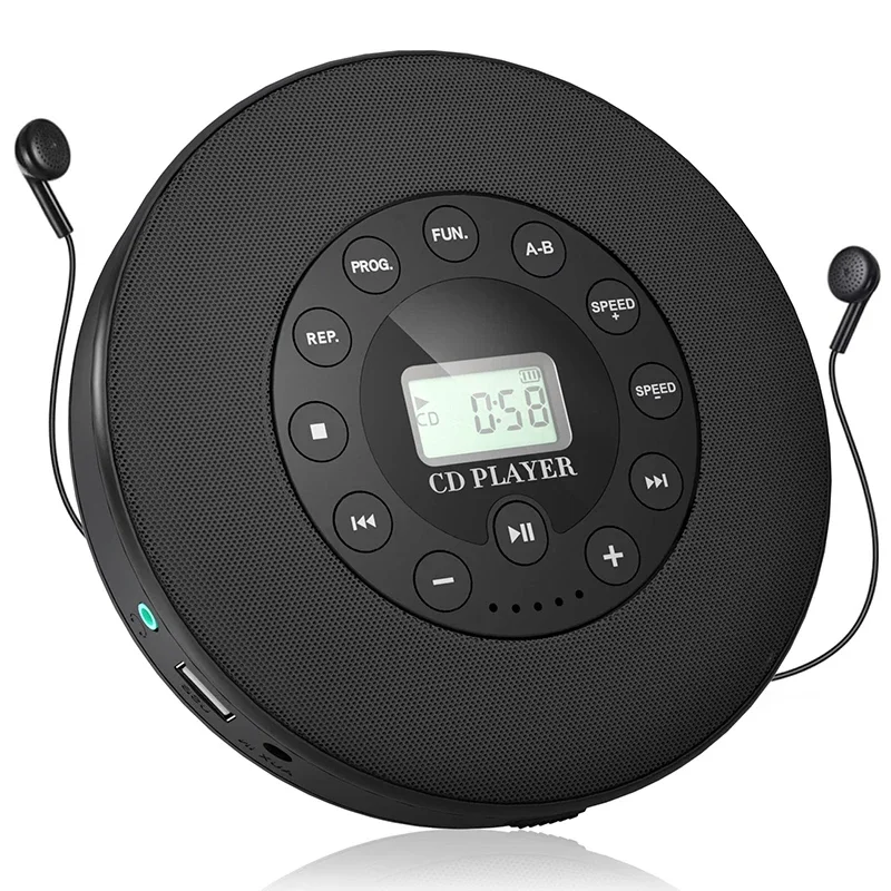 

CD Player Portable, Bluetooth-compatible, Rechargeable , Playback CD/CD-R/CD-RW/MP3, Support USB ,AUX