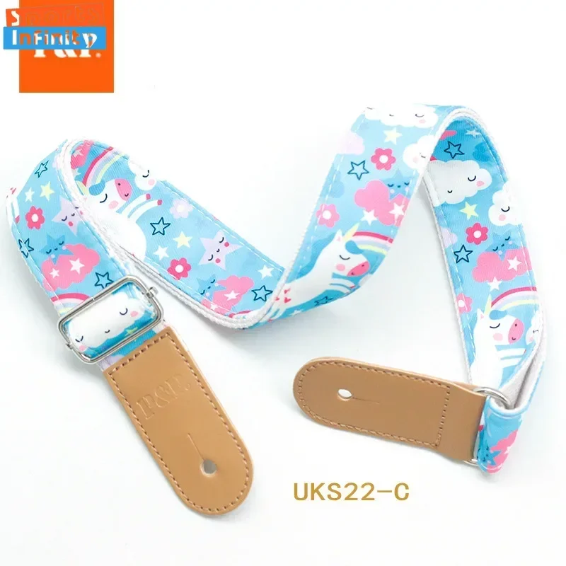 New Little Fresh Cartoon Acoustic Guitar Strap Printed Colorful Belt Electric Wood Guitar Ukulele Universal Guitar Accessories