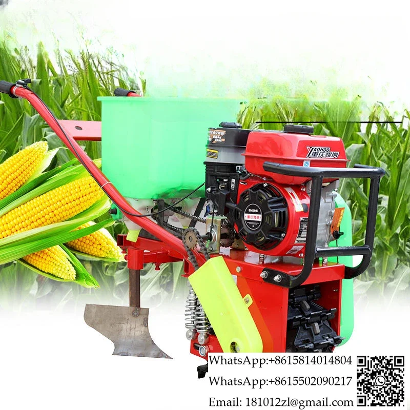 Agricultural gasoline small chain-rail topdressing micro-cultivator single-wheel tiller hoe crawler ditch opener