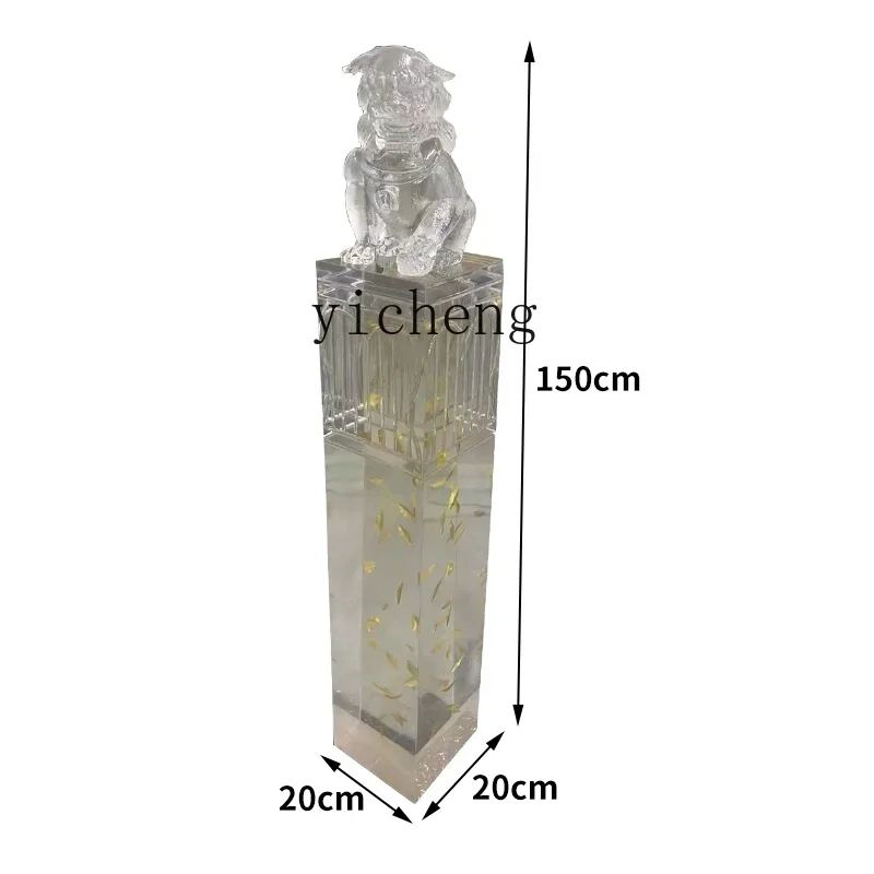 

TQH new Chinese-style floor-to-ceiling transparent resin lucky lion ornament, entrance entrance study animal sculpture