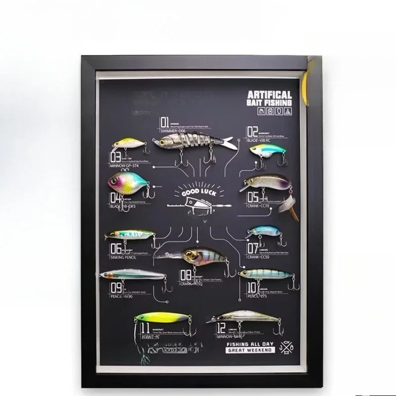Lure bait display frame fake bait photo frame angler boyfriend gift peripheral