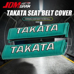 JDM TAKATA Car Seat Belt Cover 2pcs Universal Memory Cotton Safety Belts Shoulder Pad Driver Protector Cushion Auto Accessories