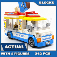 212pcs City Great Vehicles Ice Cream Truck Skateboarder Cones Popsicles 11528 Model Building Blocks toys Compatible With Model