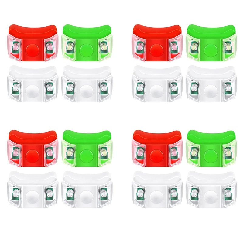 16 X LED Boat Navigation Lights For Boat Yacht Motorboat Bike Hunting Night Running Fishing (Red, Green, White)