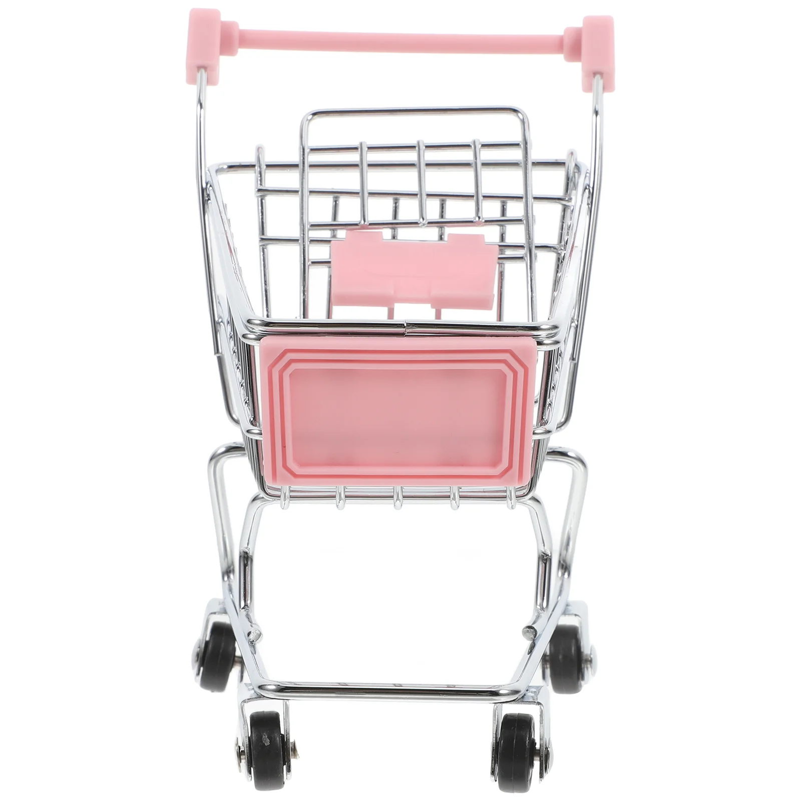 

Mini Shopping Basket Iron Small Supermarket Cart Compact Decorative Handcart Desktop Storage Pretend Play Accessory
