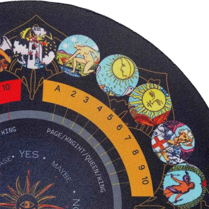 Round Pendulum Board Black Color With Stars Sun And Moon For Divination Message Board Metaphysical Altar Decoration Mat Pad