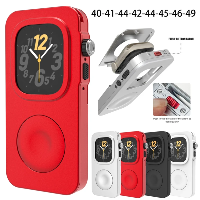 Aluminum Watch Case for Apple Watch Series 11 10 9 8 7 SE 6 5 4 Ultra3 2 with Click Wheel Design for IWatch 49 46 42 44 41mm