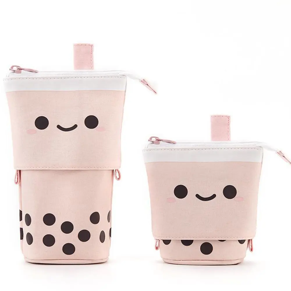 

Portable Canvas Large Capacity Stationery Pencil Case Zipper Storage Box Telescopic Pen Bag Makeup Pouch