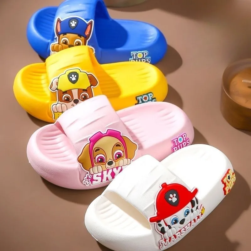 الكرتون باو باترول النعال للبنين بنات مطاردة الحمام بركة النعال عدم الانزلاق سميكة الوجه يتخبط Kawaii سكاي الأحذية الهدايا #2