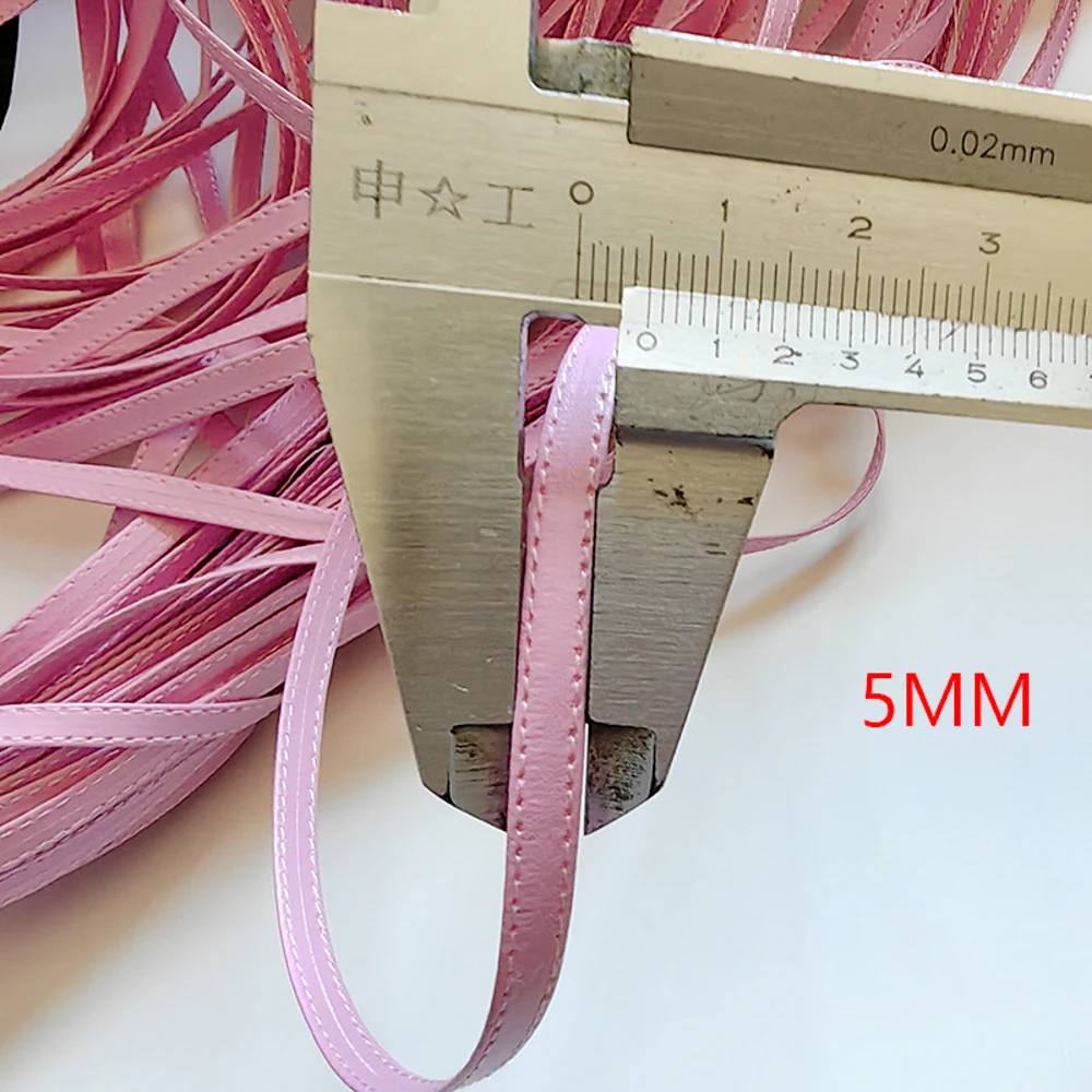 2M 5mm Width Mini Doll Bags Strap Stitched PU Leather Strips Ribbon for DIY Bracelet Miniature Dolls Purse Belt Craft Making view 2