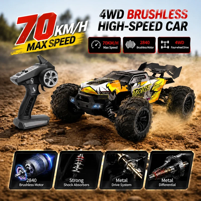 Scy 16102 Pro 1:16 70km/H 4wd Rc Car 2.4g Remote Control Monster Truck With Led Light High Speed Drift Off‑Road Vehicle Toy Gift