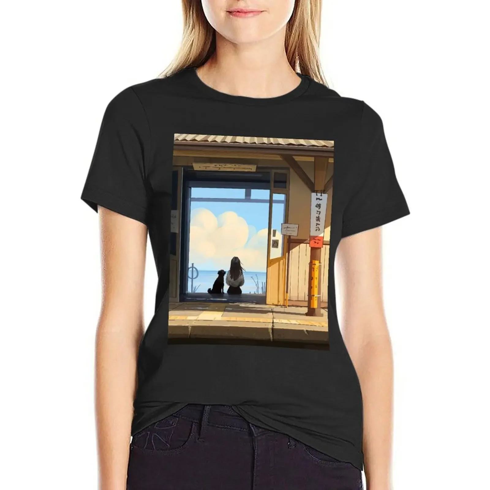 

Train Station T-Shirt graphics sweat quick drying shirts graphic tees white t shirts for Women