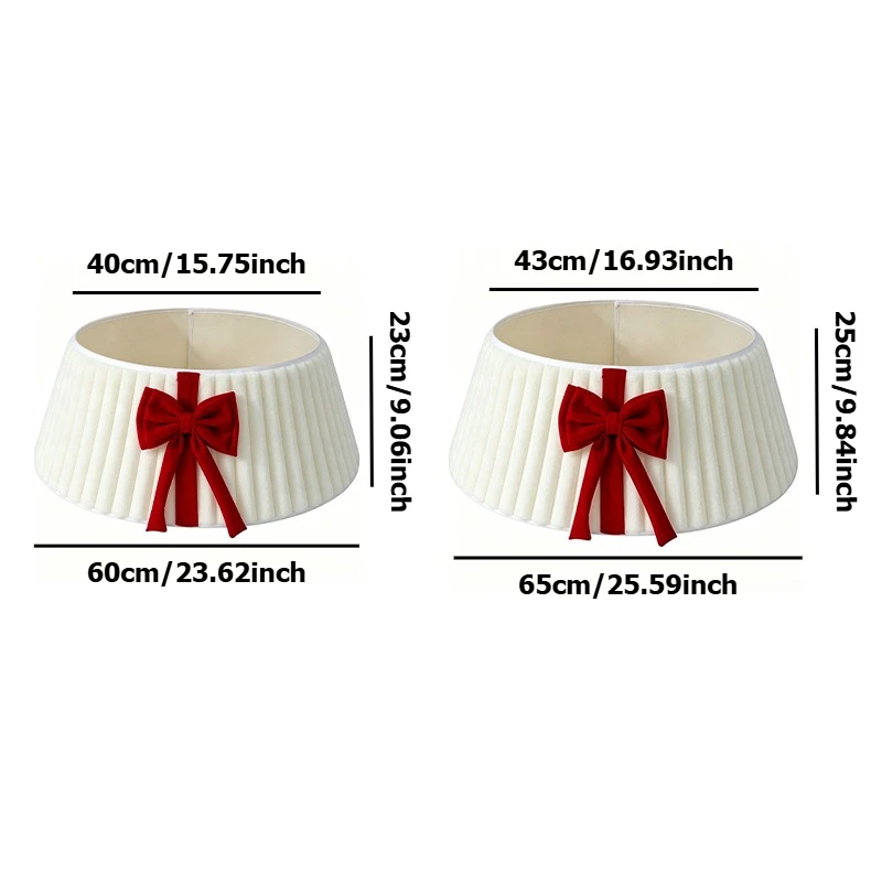 New Plush Christmas Tree Collar with Bow Foldable Velvet Tree Ring Base Cover Xmas Holiday Home Decor for Christmas Tree Stand