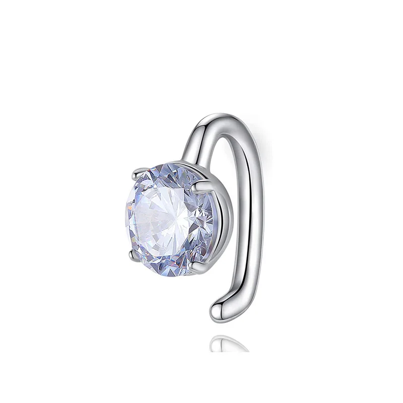 14G Stainless Steel CZ Inverted Belly Button Ring Zircon Navel Piercing Ring Woman Body Piercing Jewelry