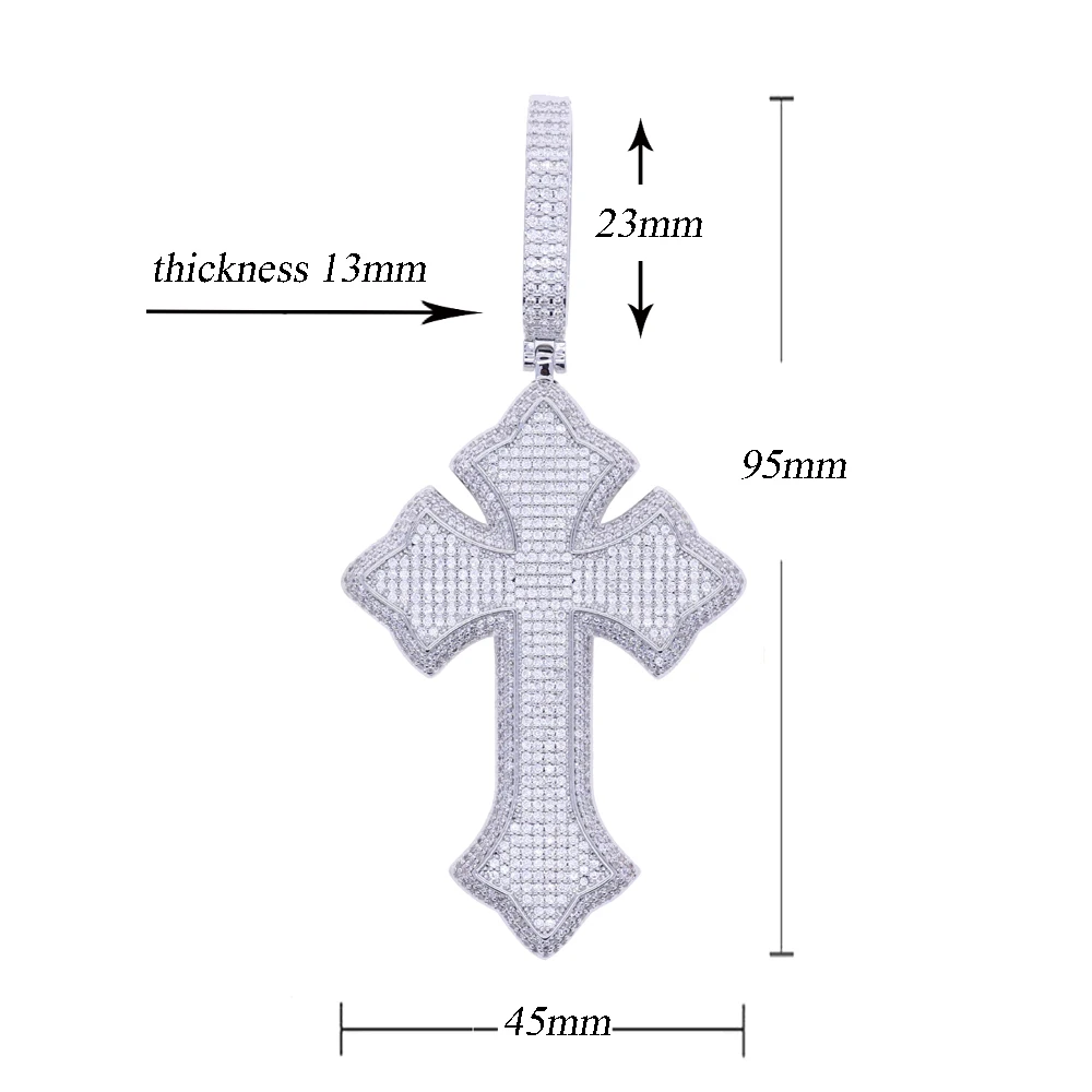 2026 New Release of Jesus Cross Pendant Fashionable Men's Hip Hop Micro Shop Exquisite Ice Crystal Zircon Faith Pendant Jewelry