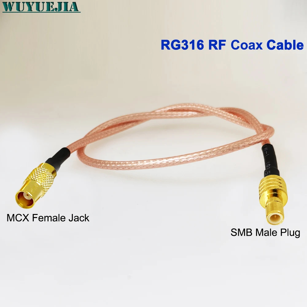 RG316 Coaxial Cable SMB Male Plug to MCX Female Jack Connector Wire Custom Length RF Pigtail Cable For Telecommunication System