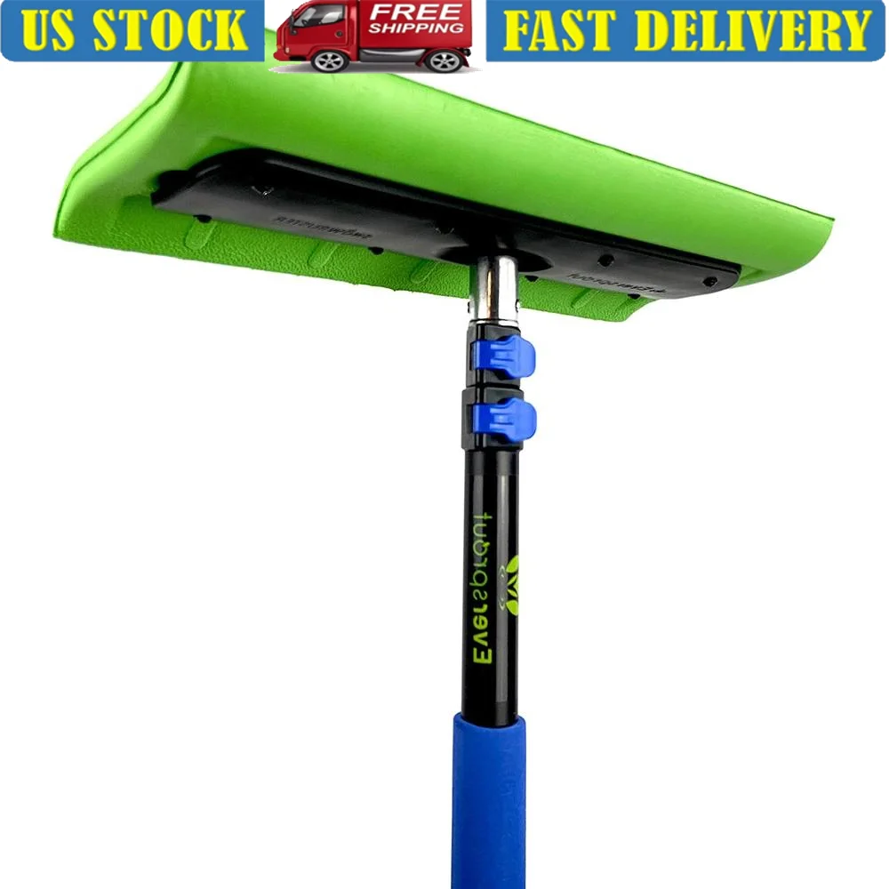 Never-Scratch SnowBuster 5-to-12 Foot Up to 18 ft Standing Reach Pre-Assembled Extendable Roof Rake Snow Removal Lightweight