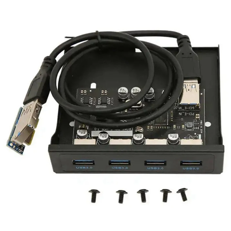 Передняя панель USB, 4 порта, USB 3.0, 5 Гбит/с, концентратор PCIE-USB3.0 для отсека для дисковода для настольных ПК