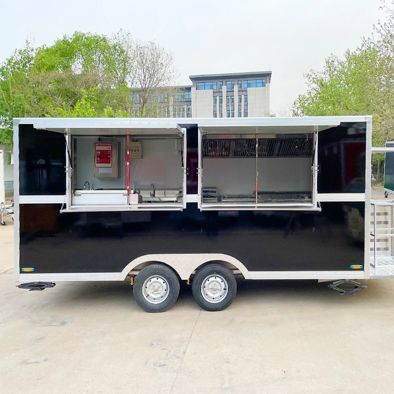Hamburgers Cart Hot Dog Food Trailer With Freezer and Grill Fully Loaded Mobile Food Trailer