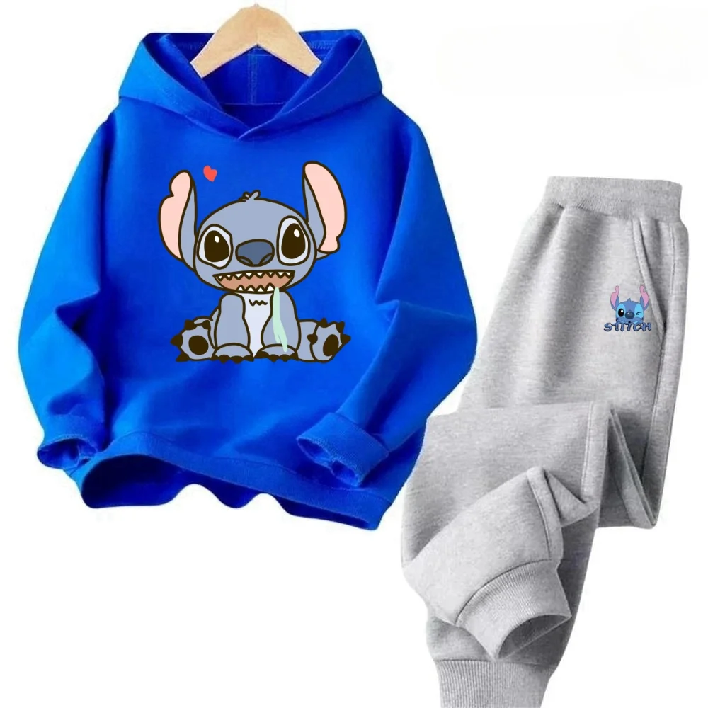 Children's Clothing Stitch Hoodie Set Boys Girls Casual Long-sleeved Sweatshirts Tops2-13 Years Old Kids Casual Trucksuit