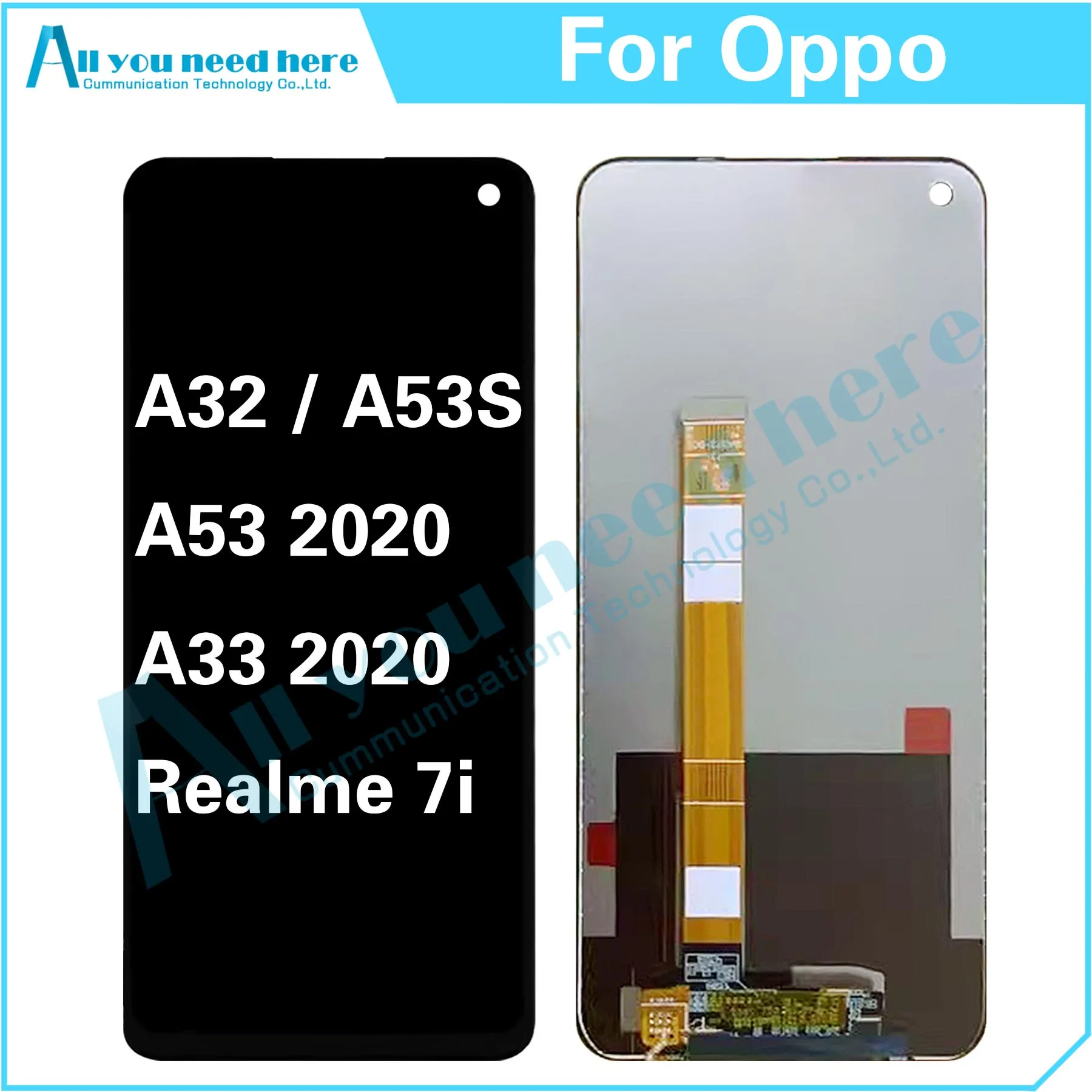 

100% Test For Oppo A32 A53S A53 A33 2020 / Realme 7i LCD Display Touch Screen Digitizer Assembly Repair Parts Replacement