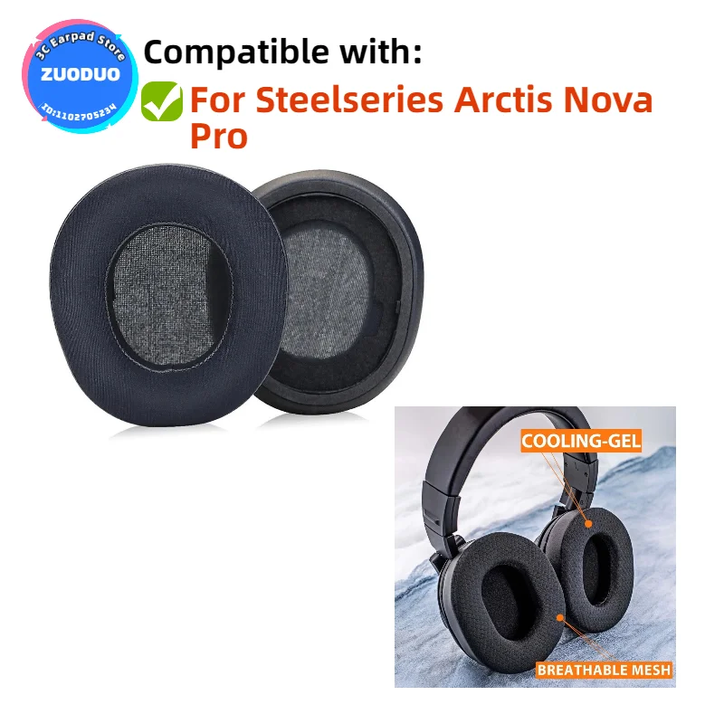 

Updated Cooling-Gel earpads,Compatible for Steelseries Arctis Nova Pro Replacement Ear Pads Cooling-Gel Noise Isolation