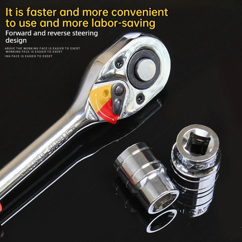 12Pcs Socket Wrench Set Short Ratchet Hand Tool Kit For Car Motorcycle Bicycle Household Machinery Repair Tools
