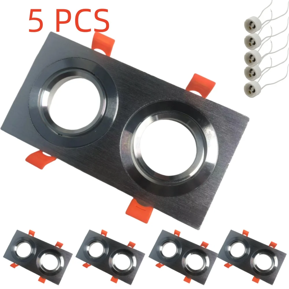 5 Pcs LED Downlight Spotlight Brackets with GU10 Lamp Holder Light Stand Adapters Lamp Shade Rings Hole Enlarge Outer Frame