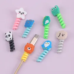 Enrouleur de câble en Silicone, mignon, dessin animé, Animal, enrouleur de fil, couverture organisateur pour câble de chargement USB, ligne de données d'écouteurs