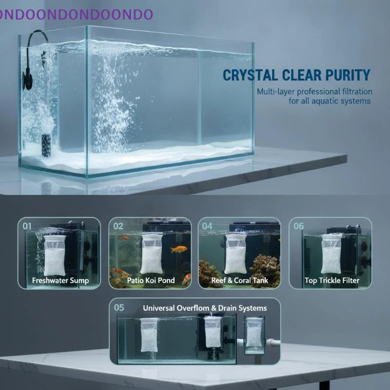Reusable Aquarium Filter Bag With Frame Anti-overflow Fish Tank Filter Cotton Thickening High Density Fish Tank Filter Bag view 2