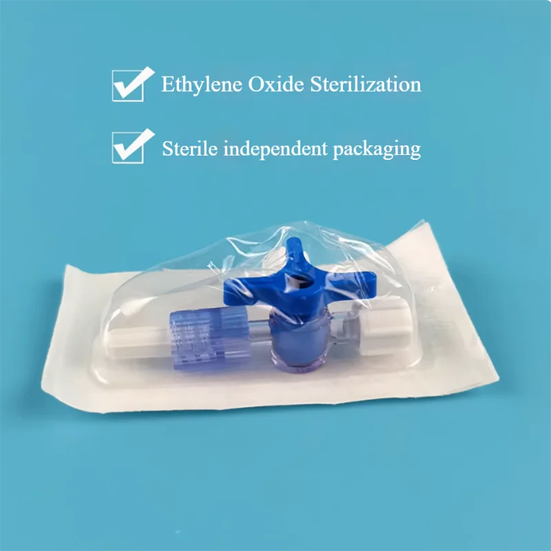 Disposable sterile three-way valve water-light-dip medicine mixed solution dispensing cock converter infusion extension tube