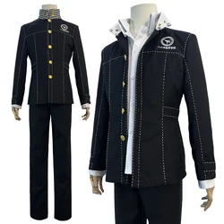 HOLOUN P4 Game Yu Narukami Cosplay Costume Wig School Uniform Embroidery Plaid Collar Suit Pants White Shirt Daily Wear