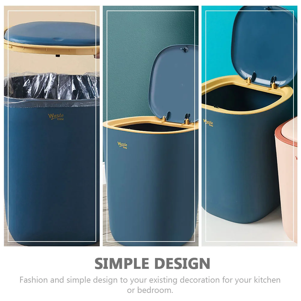 Flip Trash Can Kitchen Dust Bin Wastebasket Bedroom Garbage Debris Storage Container Pp Plastic Small Miss Office Cans