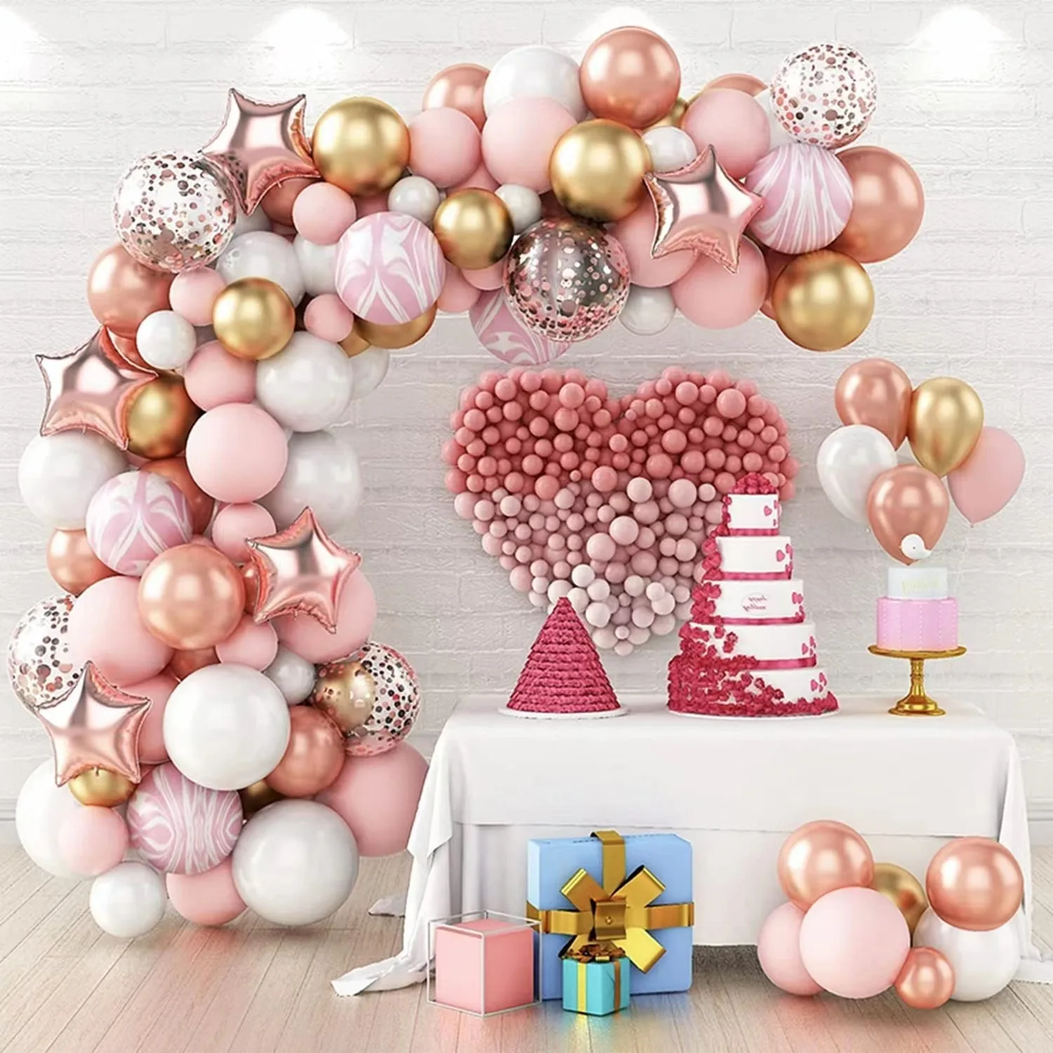 

2023 92pcs Vintage Morandi Balloon Chain Set Wedding Birthday Garland Arch Themed Party Decoration Layout Balloon Metal Balloons