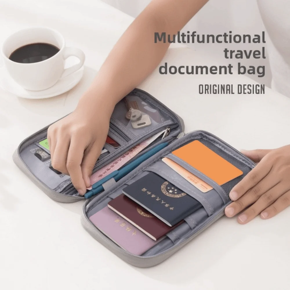 

Ticket Holder Solid Color Passport Bag Large Capacity Card Holder Travel Wallet Purse Multifunctional Card Storage Bag Women