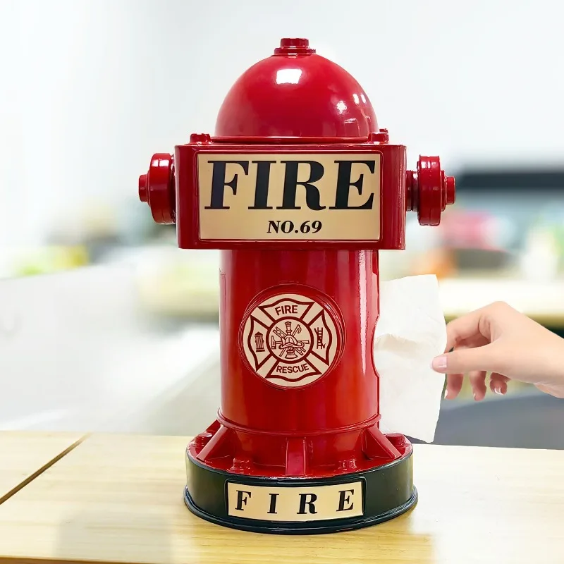 

Ретро индустриальный стиль, пожарный гидрант, коробка для салфеток, креативное украшение, металлическая коробка для салфеток для дома
