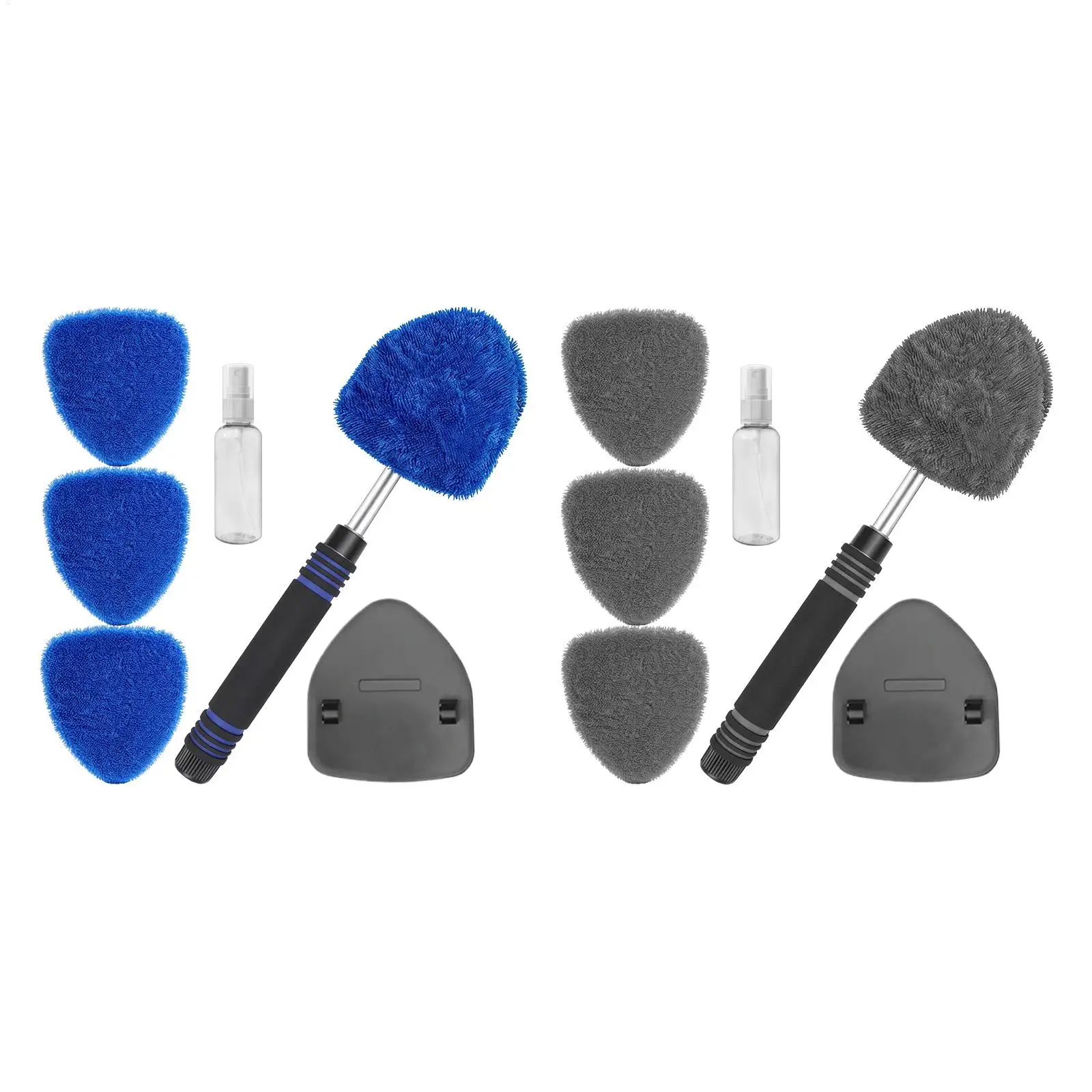 Windshield Cleaner Tool Triangular Extendable Absorbent Streak-Free Windshield Glass Dirt Wiper Microfiber Cleaning Pole Kit