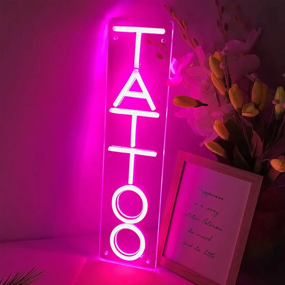 TATTOO neón 5V USB salón estudio tienda LED rosa diversión decoración de arte de la pared tienda comercial logotipo ventana exhibición regalo de Navidad