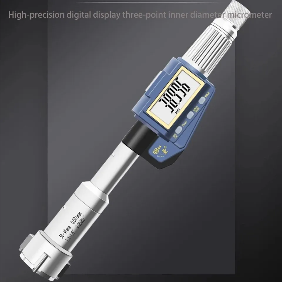 Digital Three-Claw/three-Point Inner Diameter Micrometer for Measuring Through Holes, Blind Holes, and Bearing Inner Holes 0.001