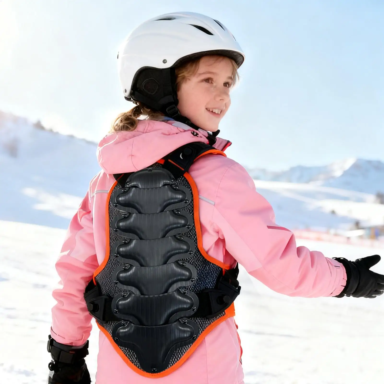 منصات التزلج على الجليد لمنع السقوط وسادة العمود الفقري وسادات الورك للكرة الطائرة لركوب الدراجات على الجليد والتزلج على الخيل #4