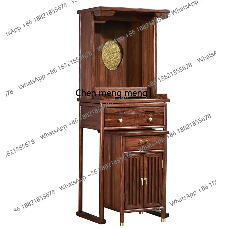 Armário budista, conjunto de mesa de três peças, armário God of Wealth, oferecendo mesa para uso doméstico, armário Shentai, estilo chinês H