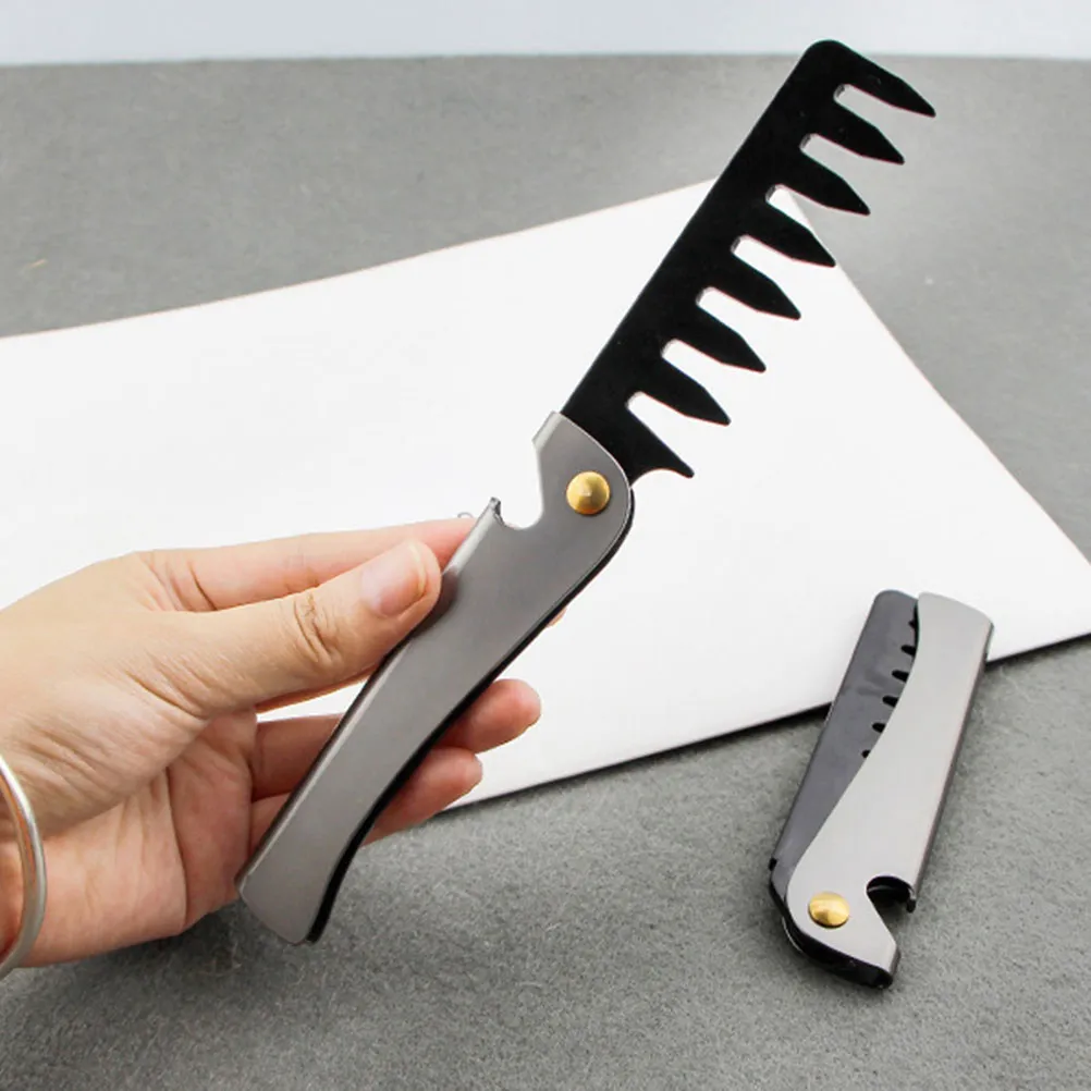 

4Pcs Vintage Folding Comb Stainless Steel Pocket Hair Beard Comb Bottle Opener Men Women Portable Lightweight Gift