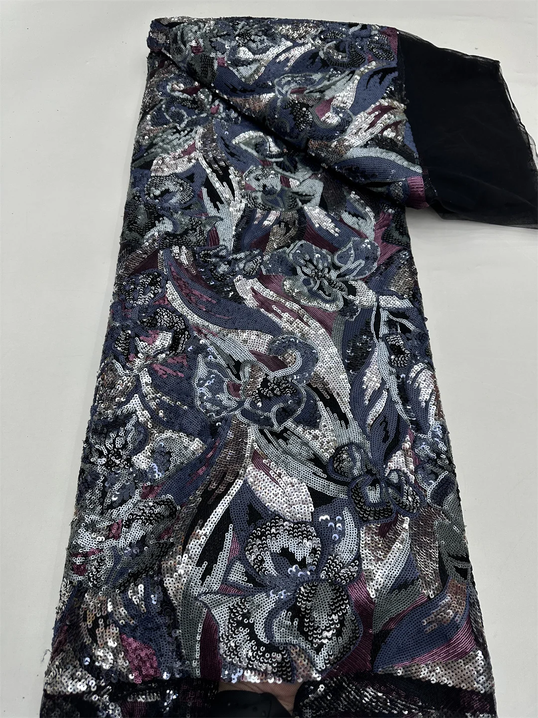 2025 African French Nigerian High End Tulle Lace Fabric With Beads Sequins Mesh for Embroiderg Wedding Party Bride Sewing Dress