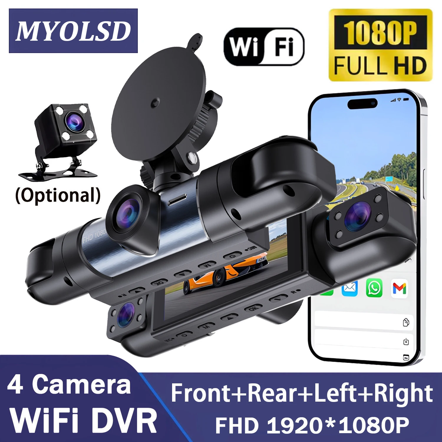 Panoramic Dash Cam 360 - 4 Lentes 360 ° Cámara de